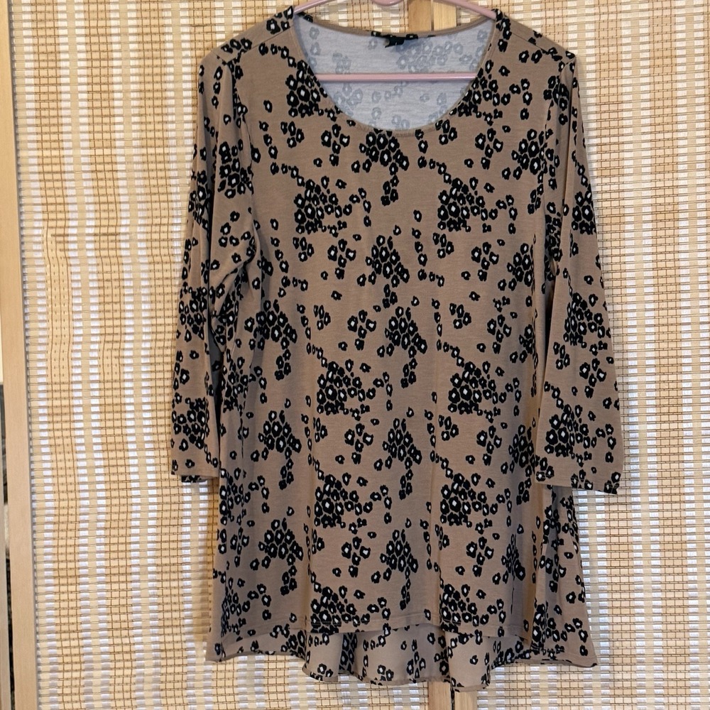 Alfani Womens L Top Multicolor Long Sleeve Casual Office Vacation Relaxed Female